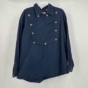 Frontier Classics Men Vintage Western Shirt Size XL Old West Bib Minimalist Navy